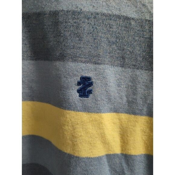Izod Advantage Performance Natural Stretch Men's Polo XXL Blue Yellow Stripe - Picture 2 of 4